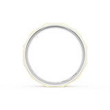 Brush Finish Faceted Wedding Band in Platinum & 18kt Yellow Gold