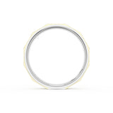 Brush Finish Faceted Wedding Band in Platinum & 18kt Yellow Gold