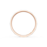 Brush Finish Faceted Wedding Band in 18kt Rose Gold & Platinum