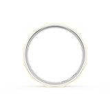 High Polish Finish Faceted Wedding Band in 18kt White Gold & 18kt Yellow Gold