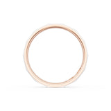 High Polish Finish Faceted Wedding Band in 18kt Rose Gold & 18kt White Gold