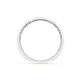 High Polish Finish Faceted Wedding Band in Platinum & 18kt Rose Gold