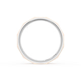 High Polish Finish Faceted Wedding Band in Platinum & 18kt Rose Gold
