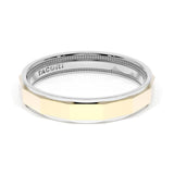High Polish Finish Faceted Wedding Band in Platinum & 18kt Yellow Gold