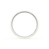 High Polish Finish Faceted Wedding Band in Platinum & 18kt Yellow Gold