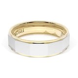 High Polish Finish Faceted Wedding Band in 18kt Yellow Gold & Platinum