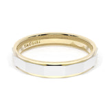 High Polish Finish Faceted Wedding Band in 18kt Yellow Gold & Platinum