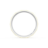 Satin Finish Faceted Wedding Band in 18kt White Gold & 18kt Yellow Gold