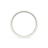 Satin Finish Faceted Wedding Band in 18kt White Gold & 18kt Yellow Gold