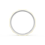 Satin Finish Faceted Wedding Band in 18kt White Gold & 18kt Yellow Gold