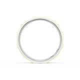 Satin Finish Faceted Wedding Band in 18kt White Gold & 18kt Yellow Gold
