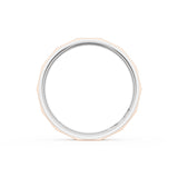 Satin Finish Faceted Wedding Band in Platinum & 18kt Rose Gold