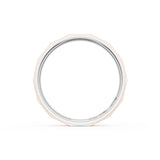 Satin Finish Faceted Wedding Band in Platinum & 18kt Rose Gold
