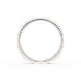 Satin Finish Faceted Wedding Band in Platinum & 18kt Rose Gold