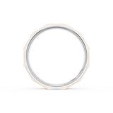 Satin Finish Faceted Wedding Band in Platinum & 18kt Rose Gold