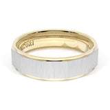 Satin Finish Faceted Wedding Band in 18kt Yellow Gold & Platinum