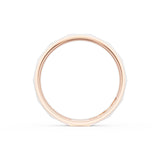 Satin Finish Faceted Wedding Band in 18kt Rose Gold & Platinum