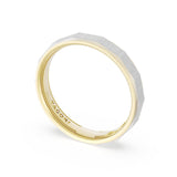 Satin Finish Faceted Wedding Band in 18kt Yellow Gold & Platinum