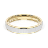 Satin Finish Faceted Wedding Band in 18kt Yellow Gold & Platinum