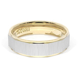 Satin Finish Faceted Wedding Band in 18kt Yellow Gold & Platinum