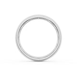 Rounded Brush Finish Diamond Wedding Band in 18kt White Gold