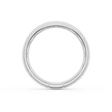 Rounded Brush Finish Diamond Wedding Band in 18kt White Gold