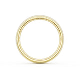 Rounded Brush Finish Diamond Wedding Band in 18kt Yellow Gold