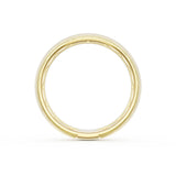 Rounded Brush Finish Diamond Wedding Band in 18kt Yellow Gold