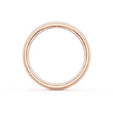 Rounded Brush Finish Diamond Wedding Band in 18kt Rose Gold