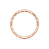 Rounded Brush Finish Diamond Wedding Band in 18kt Rose Gold