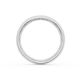 Rounded Brush Finish Diamond Wedding Band in Platinum