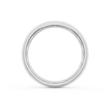 Rounded Brush Finish Black Diamond Wedding Band in 18kt White Gold
