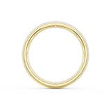 Rounded Brush Finish Black Diamond Wedding Band in 18kt Yellow Gold