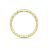Rounded Brush Finish Black Diamond Wedding Band in 18kt Yellow Gold