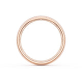 Rounded Brush Finish Black Diamond Wedding Band in 18kt Rose Gold