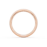 Rounded Brush Finish Black Diamond Wedding Band in 18kt Rose Gold