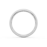 Rounded Brush Finish Black Diamond Wedding Band in Platinum