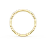 Rounded High Polish Finish Black Diamond Wedding Band in 18kt Yellow Gold