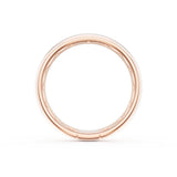 Rounded High Polish Finish Black Diamond Wedding Band in 18kt Rose Gold