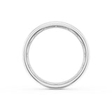 Rounded High Polish Finish Black Diamond Wedding Band in Platinum