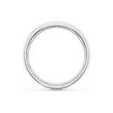 Rounded High Polish Finish Black Diamond Wedding Band in Platinum