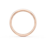 Rounded High Polish Finish Black Diamond Wedding Band in 18kt Rose Gold