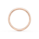 Rounded High Polish Finish Black Diamond Wedding Band in 18kt Rose Gold