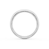 Rounded High Polish Finish Black Diamond Wedding Band in Platinum