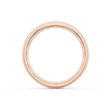 Rounded Satin Finish Black Diamond Wedding Band in 18kt Rose Gold