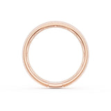 Rounded Satin Finish Black Diamond Wedding Band in 18kt Rose Gold
