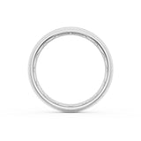 Rounded Satin Finish Black Diamond Wedding Band in Platinum