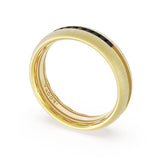 Rounded Satin Finish Black Diamond Wedding Band in 18kt Yellow Gold
