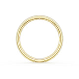 Rounded Satin Finish Black Diamond Wedding Band in 18kt Yellow Gold