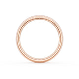 Rounded Satin Finish Black Diamond Wedding Band in 18kt Rose Gold